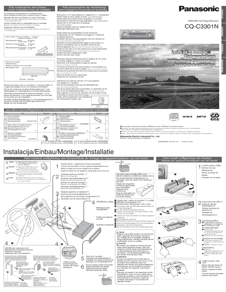 Panasonic CQC3301N Operating instructions Panasonic CQC3301N Operating instructions