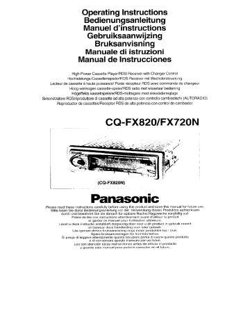 Panasonic CQFX820N Operating instructions Panasonic CQFX820N Operating instructions