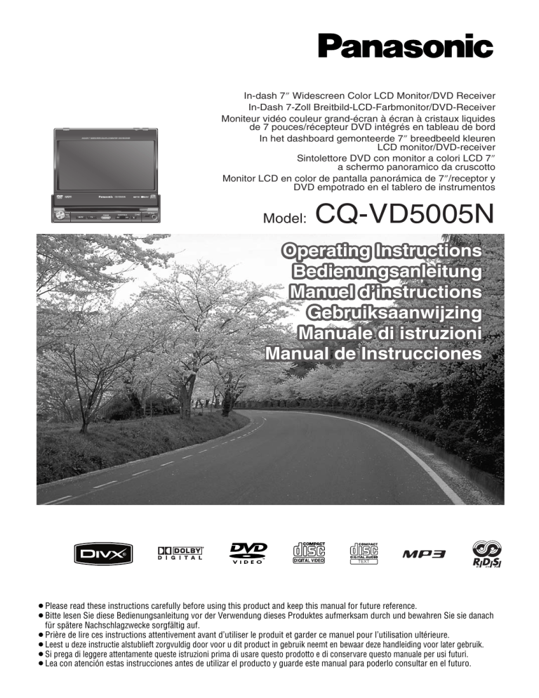 Panasonic CQVD5005N Operating instructions Panasonic CQVD5005N Operating instructions
