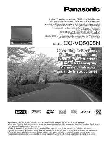 Panasonic CQVD5005N Operating instructions Panasonic CQVD5005N Operating instructions