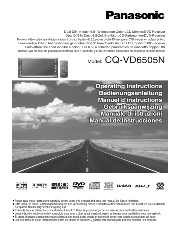 Panasonic CQVD6505N Operating instructions Panasonic CQVD6505N Operating instructions