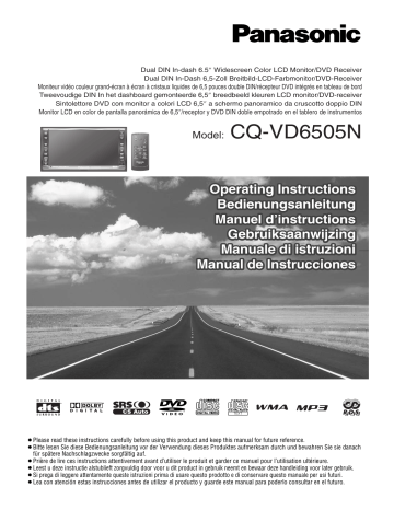 Panasonic CQVD6505N Operating instructions Panasonic CQVD6505N Operating instructions