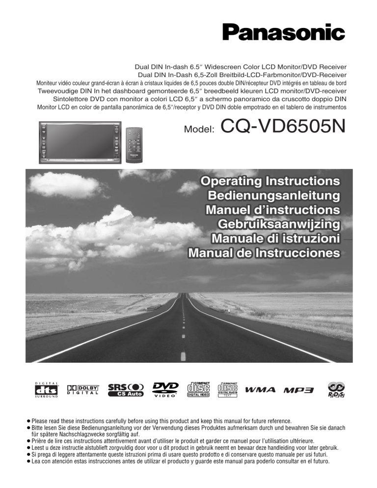Panasonic CQVD6505N Operating instructions Panasonic CQVD6505N Operating instructions
