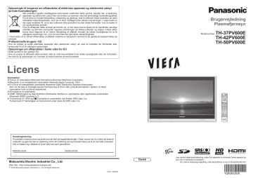 Panasonic TH37PV600E, TH50PV600E, TH42PV600E Operating instructions Panasonic TH37PV600E, TH50PV600E, TH42PV600E Operating instructions