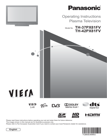 Panasonic TH37PX81FV Operating Instructions | Manualzz Panasonic TH37PX81FV Operating Instructions | Manualzz