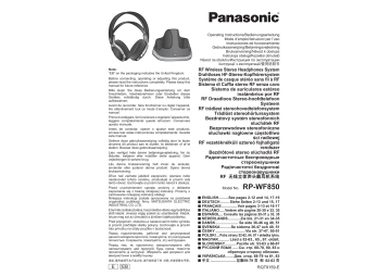 Panasonic RPWF850 Operating instructions Panasonic RPWF850 Operating instructions