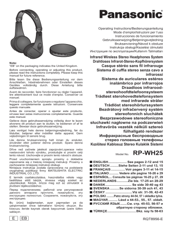 Panasonic RP-WH25, RPWH25 Owner's manual Panasonic RP-WH25, RPWH25 Owner's manual