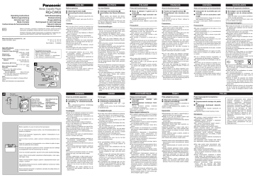 Panasonic RQCW03 Operating instructions Panasonic RQCW03 Operating instructions