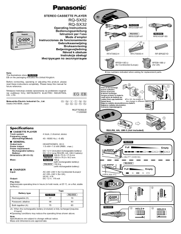 Panasonic RQSX32 Operating instructions Panasonic RQSX32 Operating instructions