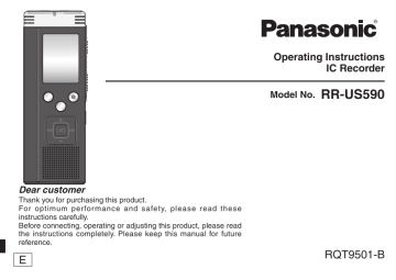 Panasonic RRUS590 Operating instructions Panasonic RRUS590 Operating instructions