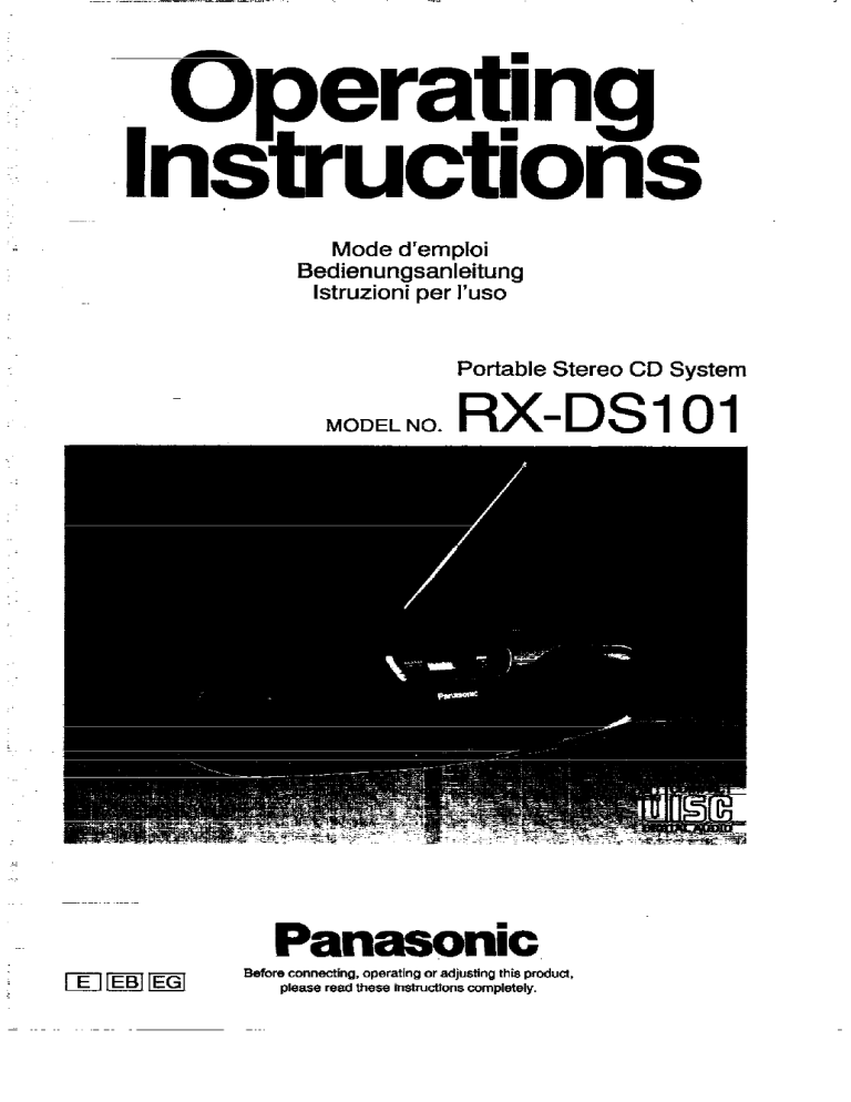 Panasonic RXDS101 Operating instructions Panasonic RXDS101 Operating instructions