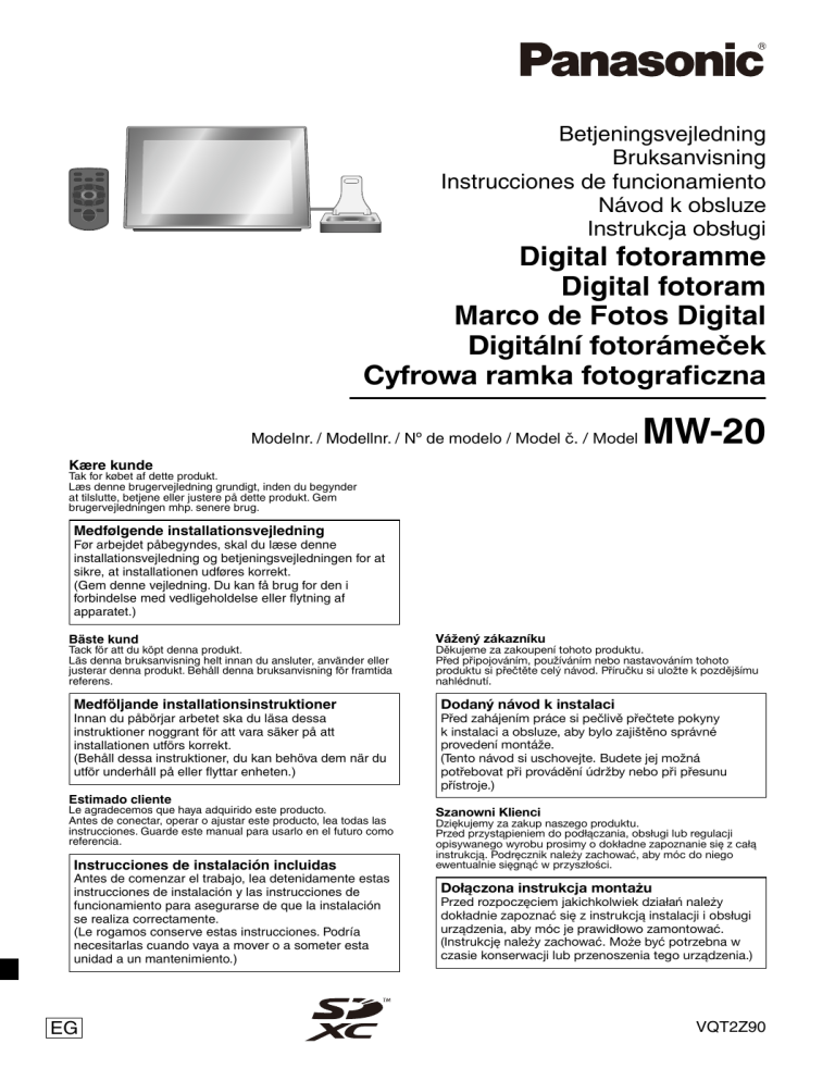 Panasonic MW20EG Operating instructions Panasonic MW20EG Operating instructions
