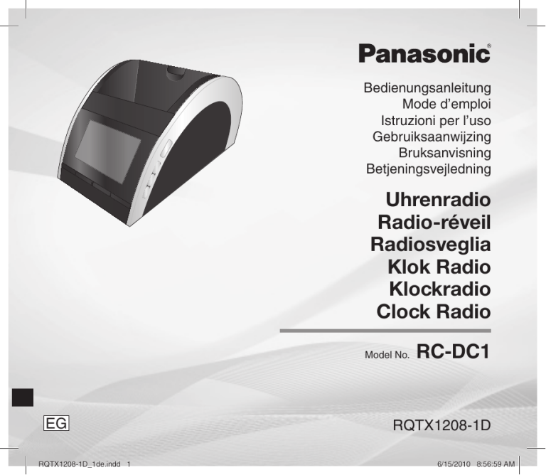 Panasonic RCDC1EG Operating instructions Panasonic RCDC1EG Operating instructions