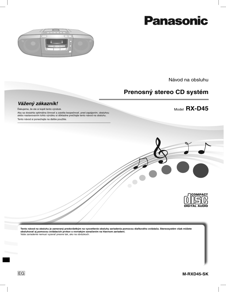 Panasonic RXD45EG Operating instructions Panasonic RXD45EG Operating instructions