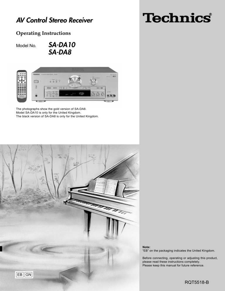 Panasonic SADA8, SADA10 Operating instructions Panasonic SADA8, SADA10 Operating instructions