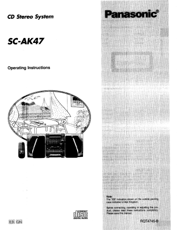 Panasonic SAAK47 Operating instructions Panasonic SAAK47 Operating instructions