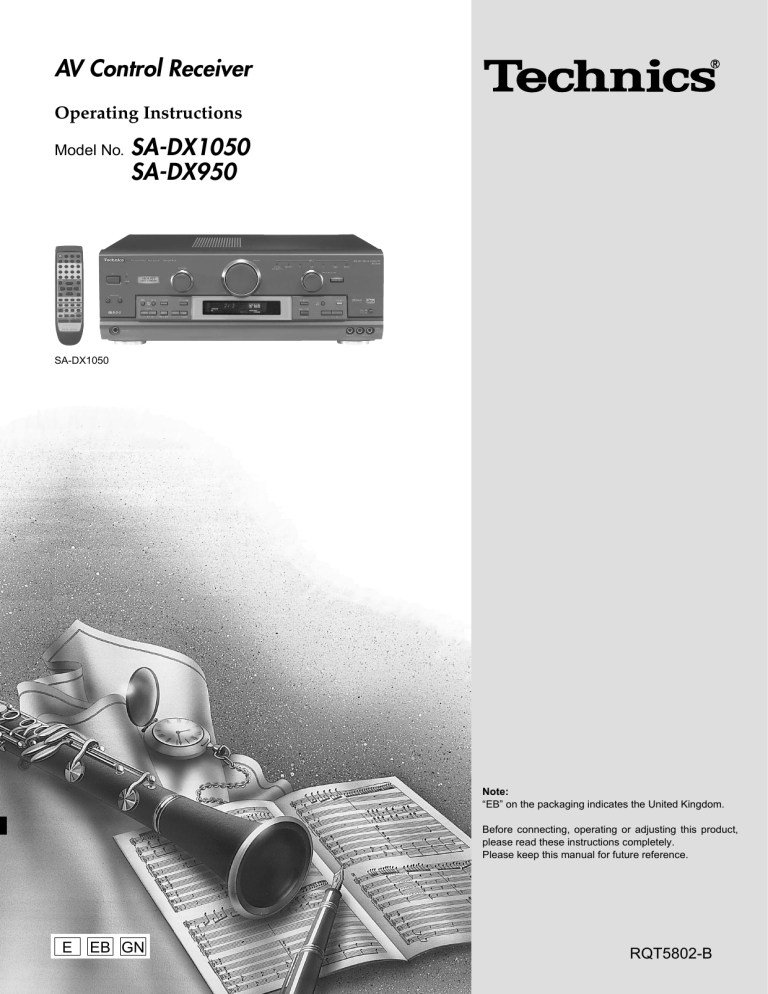 Panasonic SADX1050 Operating instructions Panasonic SADX1050 Operating instructions