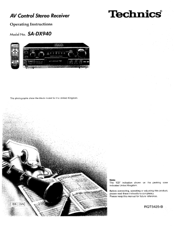 Panasonic SADX940 Operating instructions Panasonic SADX940 Operating instructions