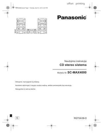 Panasonic SBMAX4000, SAMAX4000, SCMAX4000 Operating instructions Panasonic SBMAX4000, SAMAX4000, SCMAX4000 Operating instructions