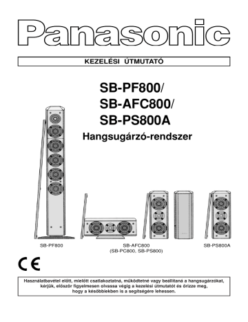 Panasonic SBPS800A, SBPF800, SBAFC800 Operating instructions Panasonic SBPS800A, SBPF800, SBAFC800 Operating instructions