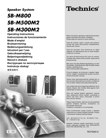 Panasonic SBM800, SBM500M2, SBM300M2 Operating instructions Panasonic SBM800, SBM500M2, SBM300M2 Operating instructions