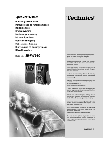 Panasonic SBFW140 Operating instructions Panasonic SBFW140 Operating instructions