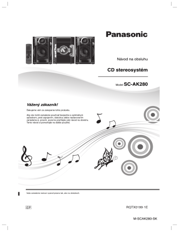 Panasonic SCAK280 Operating instructions Panasonic SCAK280 Operating instructions