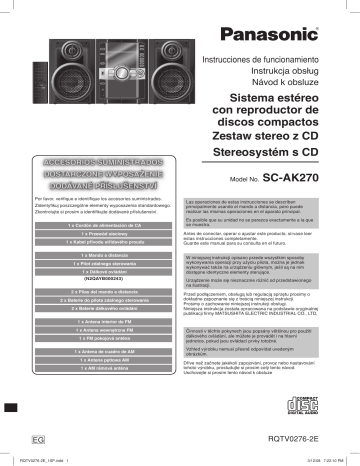 Panasonic SCAK270 Operating instructions Panasonic SCAK270 Operating instructions