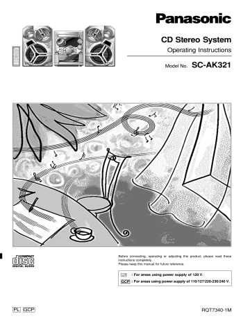 Panasonic SCAK321 Operating instructions Panasonic SCAK321 Operating instructions