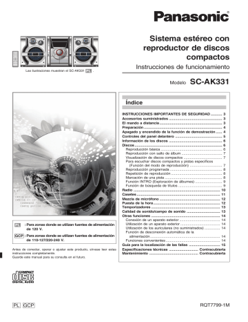 Panasonic SCAK331 Owner's manual Panasonic SCAK331 Owner's manual