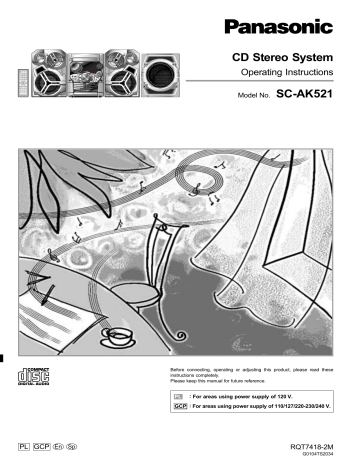 Panasonic SCAK521 Operating instructions Panasonic SCAK521 Operating instructions