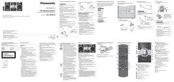Panasonic SCAKX16 Operating instructions Panasonic SCAKX16 Operating instructions