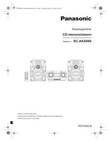 Panasonic SCAKX660 Operating instructions Panasonic SCAKX660 Operating instructions