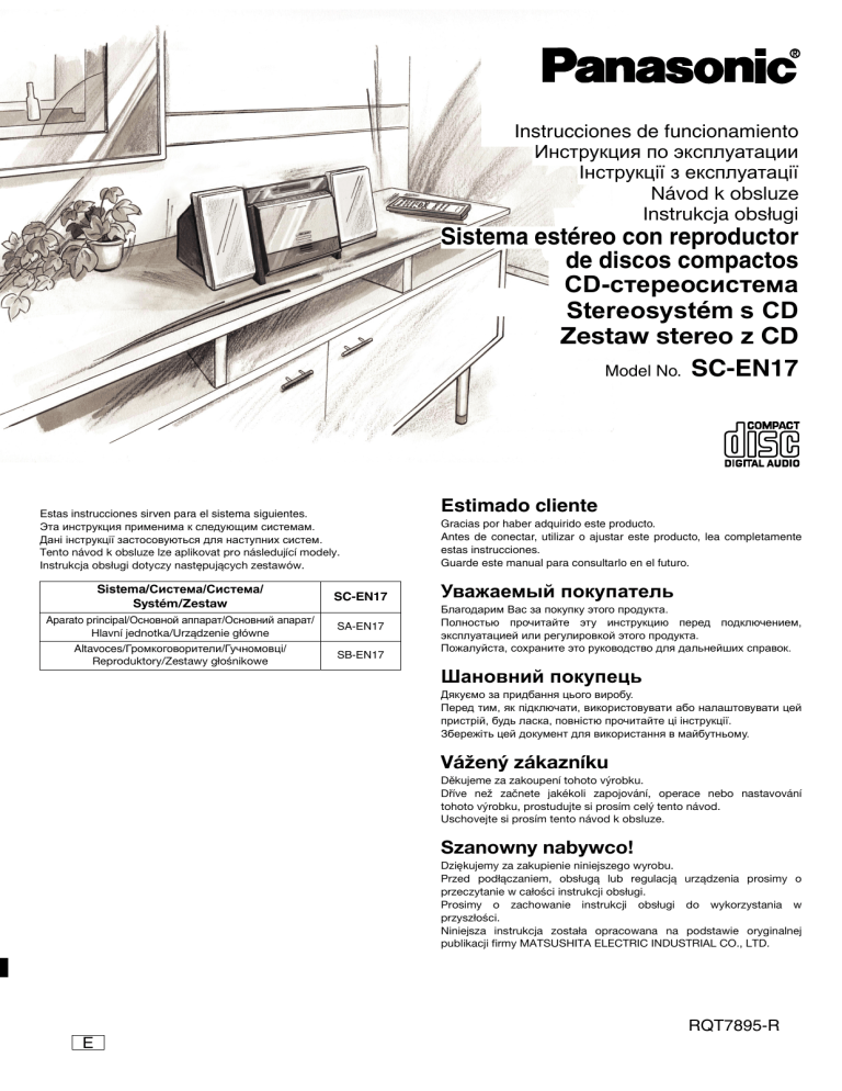 Panasonic SCEN17 Operating instructions Panasonic SCEN17 Operating instructions