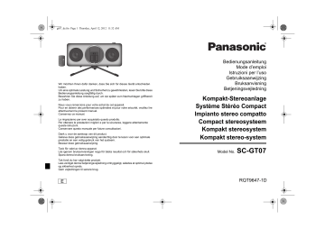 Panasonic SCGT07E Operating instructions Panasonic SCGT07E Operating instructions