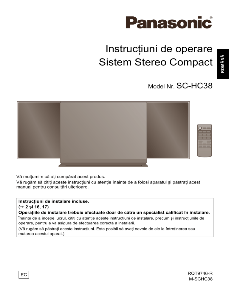 Panasonic SCHC38EC Operating instructions Panasonic SCHC38EC Operating instructions