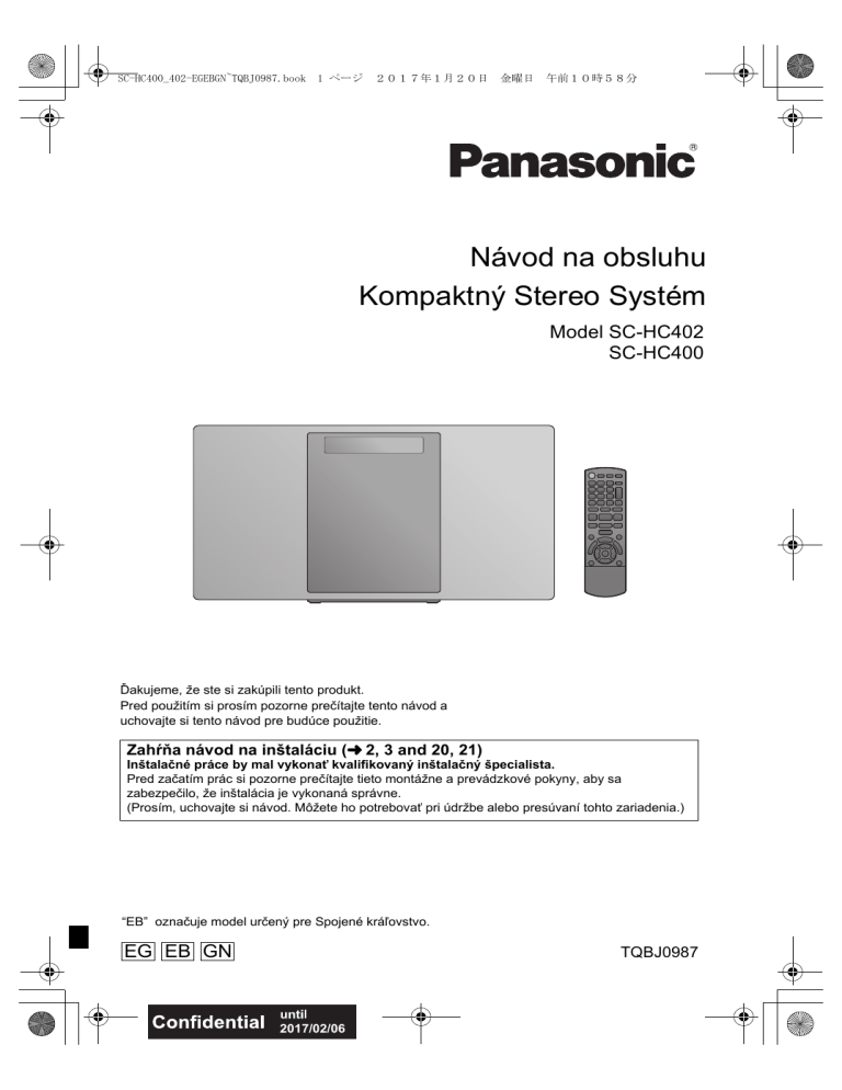 Panasonic SCHC402, SCHC400 Operating instructions Panasonic SCHC402, SCHC400 Operating instructions