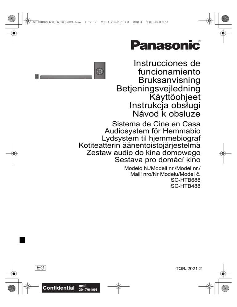 Panasonic SCHTB688EG, SCHTB488EG Operating instructions Panasonic SCHTB688EG, SCHTB488EG Operating instructions
