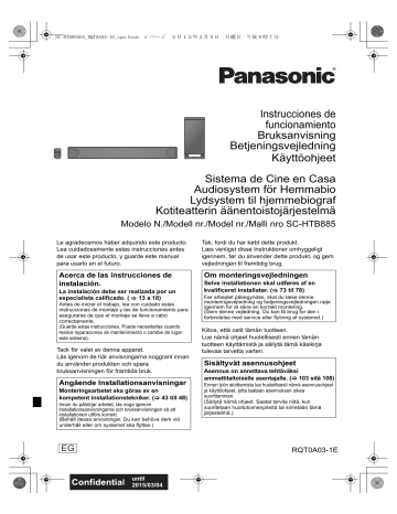 Panasonic SCHTB885EG Operating instructions Panasonic SCHTB885EG Operating instructions