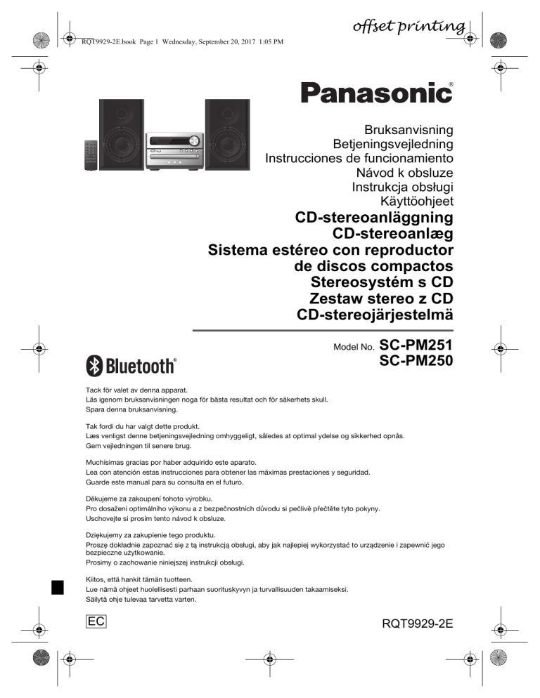 Panasonic SCPM250EC, SCPM251EC Operating instructions Panasonic SCPM250EC, SCPM251EC Operating instructions