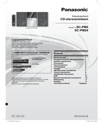 Panasonic SCPM5, SCPM24 Operating instructions Panasonic SCPM5, SCPM24 Operating instructions