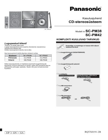 Panasonic SCPM38, SCPM42 Operating instructions Panasonic SCPM38, SCPM42 Operating instructions