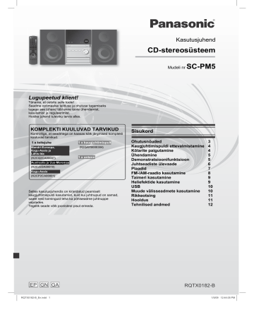Panasonic SCPM5 Operating instructions Panasonic SCPM5 Operating instructions
