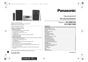 Panasonic SCPMX100, SCPMX100B Operating instructions Panasonic SCPMX100, SCPMX100B Operating instructions
