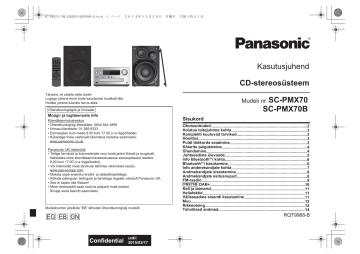 Panasonic SCPMX70EG, SCPMX70BEG Operating instructions Panasonic SCPMX70EG, SCPMX70BEG Operating instructions