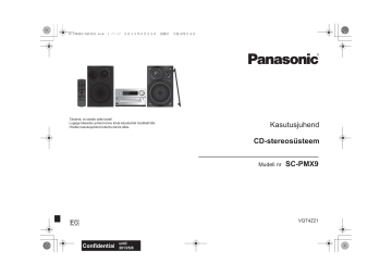 Panasonic SCPMX9 Operating instructions Panasonic SCPMX9 Operating instructions