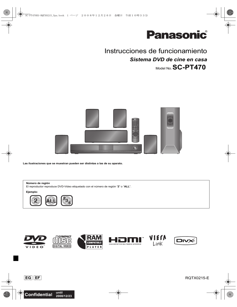 Panasonic SCPT470 Operating instructions Panasonic SCPT470 Operating instructions