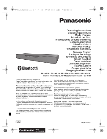 Panasonic SCSB1EG Operating instructions Panasonic SCSB1EG Operating instructions