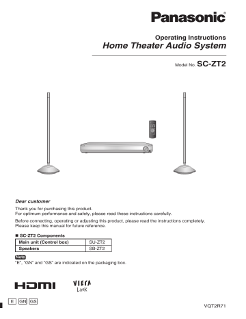 Panasonic SCZT2 Operating instructions Panasonic SCZT2 Operating instructions