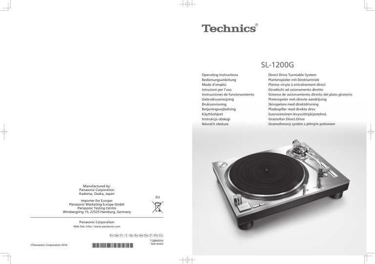Panasonic SL1200GEG Operating instructions Panasonic SL1200GEG Operating instructions